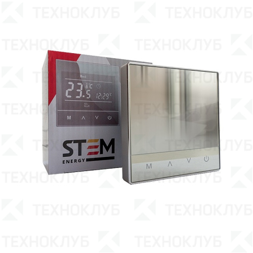 Терморегулятор цифр. сенсорный SET17 зеркальный сут./недел. StemEnergy