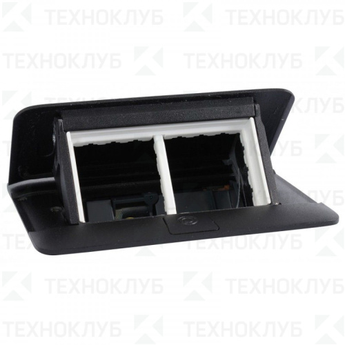 Выдвижной блок неукомплектованный 4 модуля с комплектом для монтажа Mosaic черный Legrand