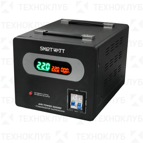 Стабилизатор  5000VA релейный (140-260V точ.±8%) AVR TOWER 5000RF (настол.)  SMARTWATT