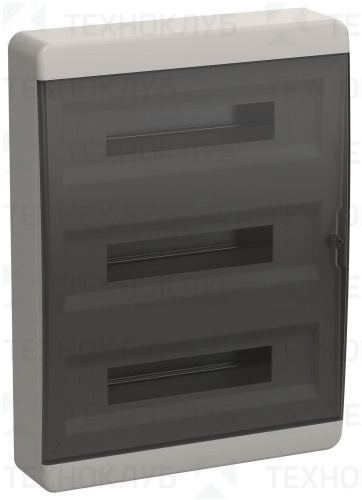 Щит ЩРН пласт. 54м черн.прозр. IP41 535х398х102 (ЩРН-П-54 TEKFOR)  IEK