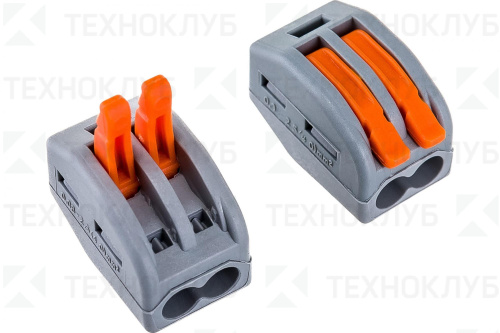 Клеммник безвинтовой 222-412 2х0,5-4,0мм2 (32A)  Rexant