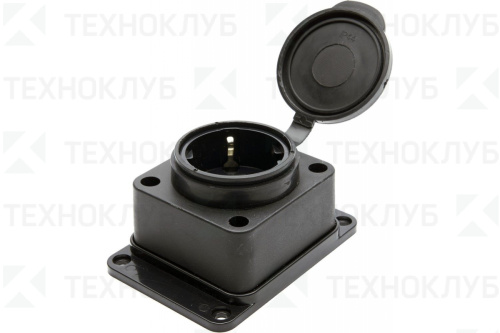 Розетка 1-я 16А с/з IP44 RST16-31-44 каучук, крышка STEKKER
