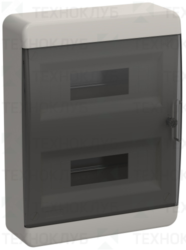 Щит ЩРН пласт. 24м черн.прозр. IP41 385х290х102 (ЩРН-П-24 TEKFOR)  IEK