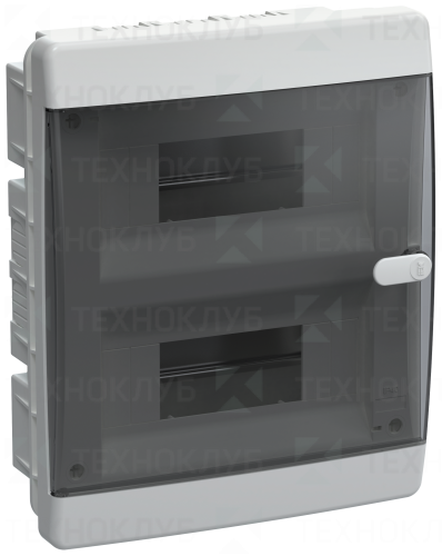 Щит ЩРВ пласт. 18м черн.прозр. IP41 ниша 282х228х65 (ЩРВ-П-18 UNION)  IEK