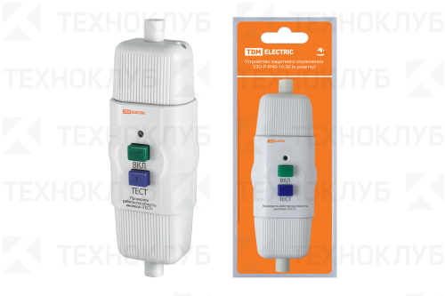 Выключатель диф.(УЗО) на провод УЗО-А-IP54-16-30 (адаптер) 16А 30мА IP54 TDM