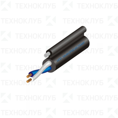 Кабель LAN UTP-5E  1х2х0,52  Cu PE черный с тросом (ТЦППт) ИнформСистема
