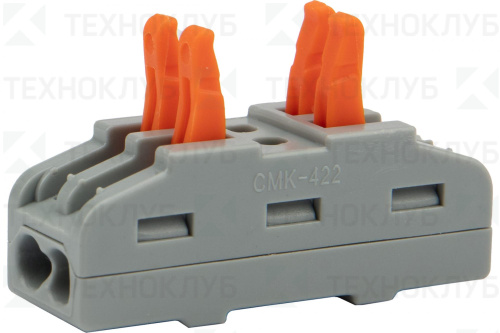 Клеммник проходной 222-422 2х0,08-4,0мм2 (32A)  Rexant