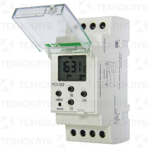Реле времени PCZ-522 2х16А 24-264В AC/DC 2NO/NC (NFC/суточ-недел. циклы/2х125 пар вкл./выкл) DIN F&F