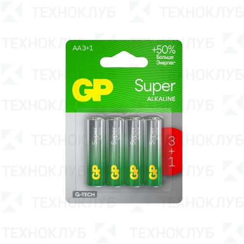 Батарейка (AA) LR6 GP Super Alkaline (4шт) 15AA213/1-2CRSBC4