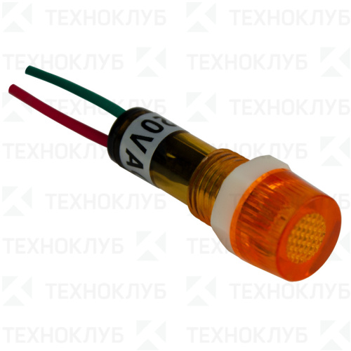 Лампа сигнальная d11мм 230V AC желтая (неон) YL235  Энергия