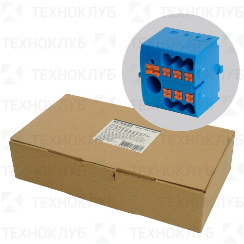 Зажим блочный LD580 PTFIX 6-06/25 1х6 + 6х2,5мм2 (41A) синий  STEKKER