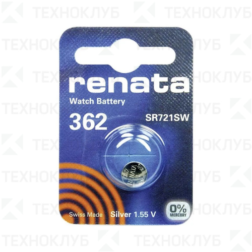 Батарейка часовая 362 LD Renata 7,9x2,1 (SR721SW, SR58, GS11)