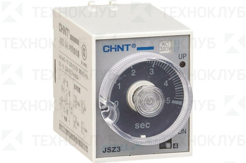 Реле времени JSZ3A-E задерж. вкл. 4 диапаз. 5-60с/10м/60м/6ч 5A 220В  CHINT