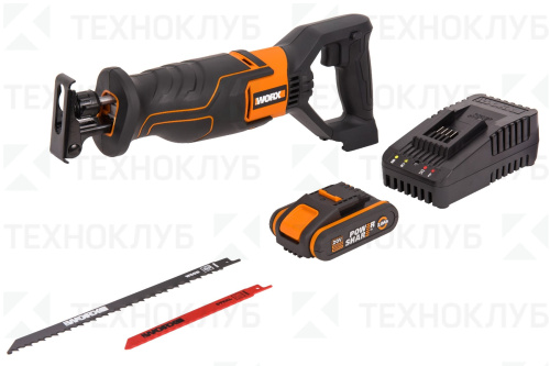 Пила сабельная аккум. WORX WX500  20 В  1*2,0 А/ч