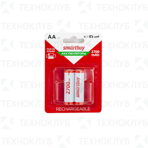 Аккумулятор (AA) R6 2700mAh Smartbuy (2шт) Ni-Mh