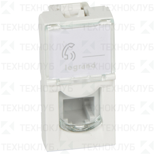 Розетка Legrand Mosaic телеф. RJ11 1М 1-ая (4конт)