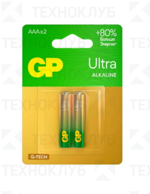 Батарейка (AAA) LR03 GP Ultra (2шт) 24AUA21-2CRSBC2