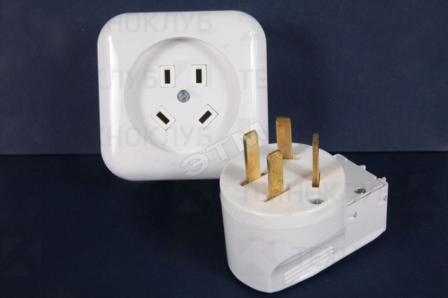 Розетка + Вилка Бел. РА32-005/В32-003 4п 3ф наклад.