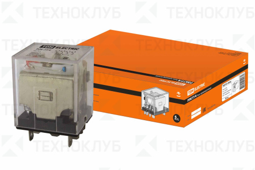 Реле промежуточное 4 контакта 10А  12V DC (РЭК77/4) с индикацией  TDM