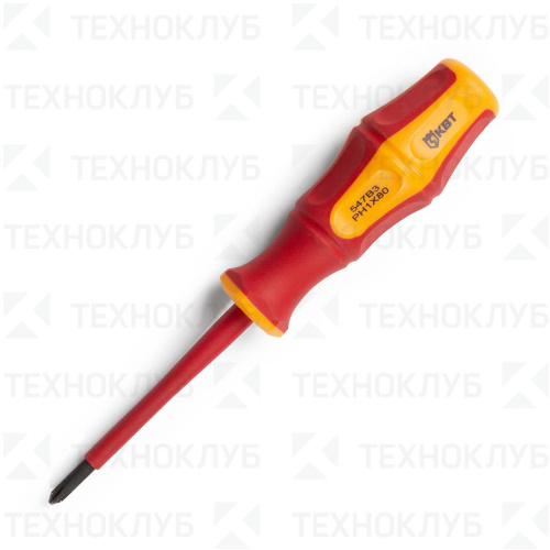 Отвертка-крест диэлектрическая КВТ PH 2х100 мм