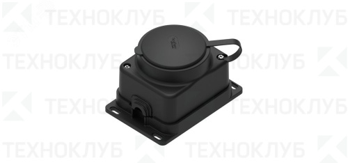 Розетка 1-я 16А с/з IP44 каучук, крышка черная MultiSet Systeme Electric