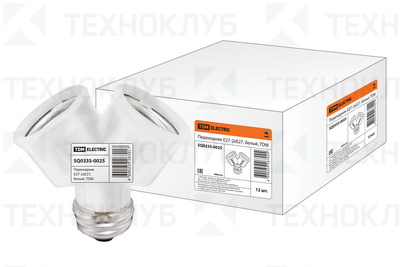Патрон-разветвитель E27 -- 2 х E27 бел. TDM