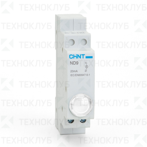 Лампа сигнальная ND9-1/w 230В AC/DC белый (LED) DIN  CHINT