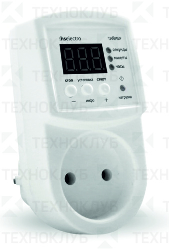 Таймер в розетку "Суточный" ТС-1 10А (10 программ)  HS Electro