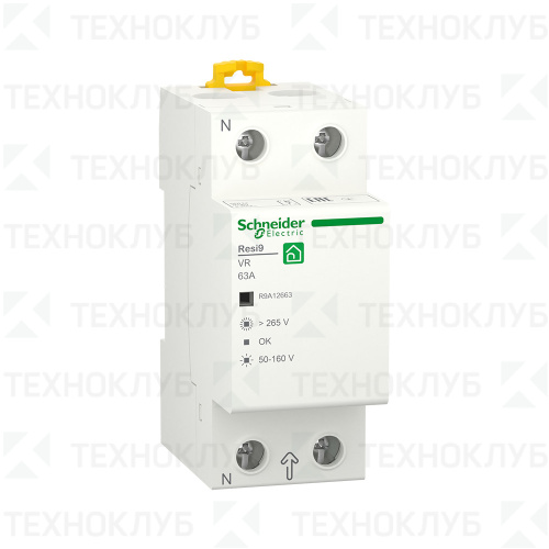 Реле напряжения 63А 13,8кВт 160-265В (36мм) Resi9  DIN  Schneider Electric
