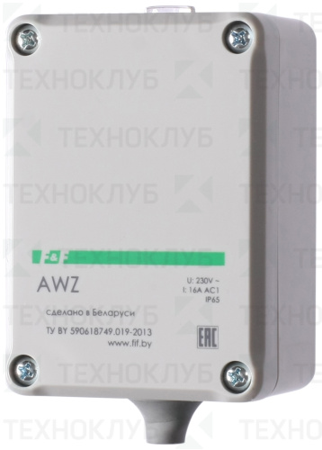 Фотореле AWZ 16А 230В AC (встр. датчик/ вкл 2-5c, выкл 10-15с/ 2-100Лк) IP65 накладной  F&F