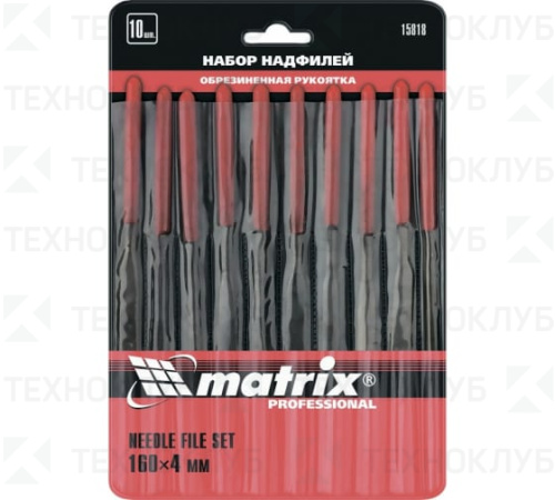 Набор надфилей Matrix 160 мм 10 шт. с ручкой