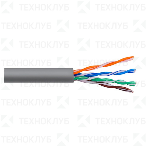 Кабель LAN UTP-5E  4х2х0,50  CCA PVC серый  LEEK