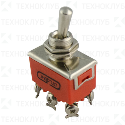 Тумблер (d12.2) ON-ON 250V 15А (6c) двухполюсный (1321 / ТП2-2 / KN-202)  Энергия
