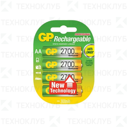 Аккумулятор (AA) R6 2700mAh GP (4шт) Ni-Mh