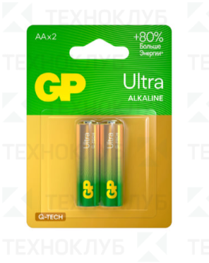 Батарейка (AA) LR6 GP Ultra (2шт) 15AUA21-2CRSBC2