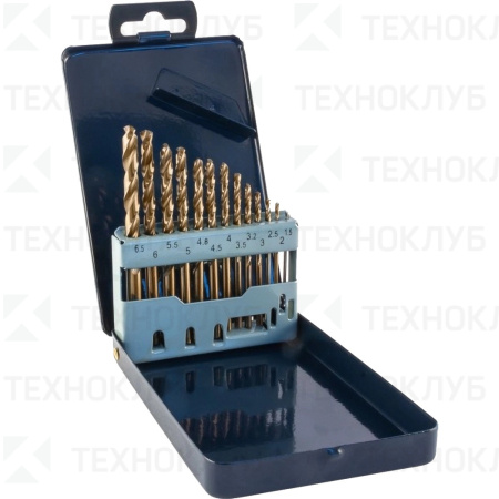 Набор сверл THORVIK по металлу 1,5-6,5 мм (13шт) кобальт 5%