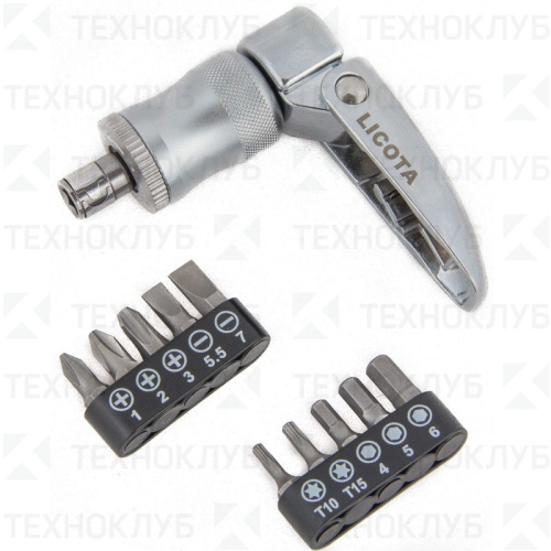 Отвертка Licota трещоточная 1/4" 12 пр.