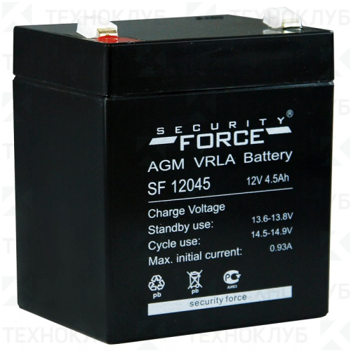 Аккумуляторная батарея 12В   4,5Ач (AGM) SF 12045 Security Force 