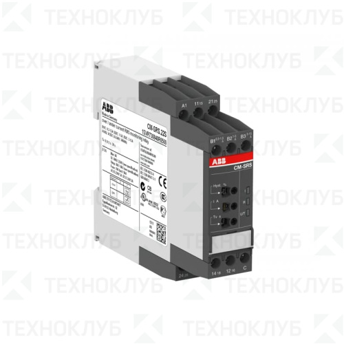 Реле контроля тока CM-SRS.22S 1ф диапазоны измерения 0.3-1.5А/1-5A/3-15A  ABB 