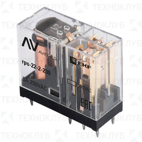 Реле промежуточное 2 контакта  5А 230V AC (РП slim 22/2)  EKF