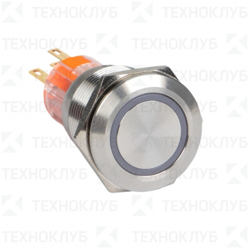 Кнопка Ø19мм S-Pro67 (24V) с фикс. с белой подсв.  EKF