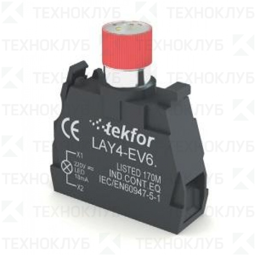Блок лампа LAY4-EV06L4-220V, красная