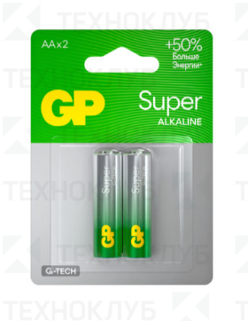 Батарейка (AA) LR6 GP Super Alkaline (2шт) 15AA21-2CRSBC2
