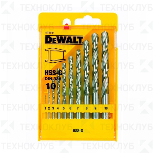 Набор сверл DeWalt по металлу 1-10 мм (10 шт)