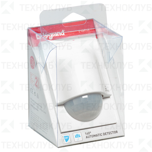 Датчик движ. PIR 140°/1000Вт/8м настен. бел IP42 Legrand