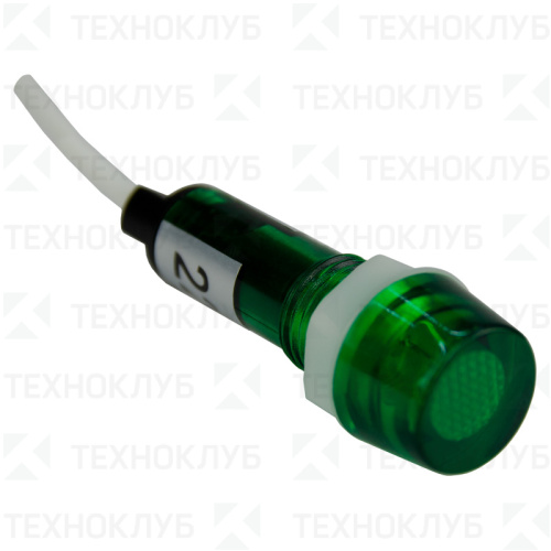 Лампа сигнальная d11мм 230V AC зеленая (неон) YL235  Энергия