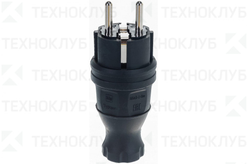 Вилка 16А с/з каучук прямая IP44 IEK