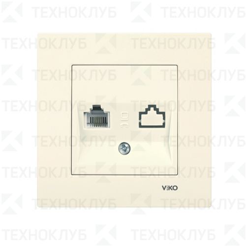 Розетка VIKO KARRE комп. 1-я 90960132 встр. крем