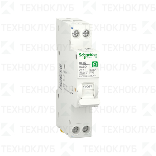 Автомат диф. Resi9  1p+N 25A 30mA 6,0kA (18mm) (тип AC)  Schneider Electric