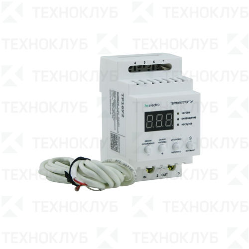 Терморегулятор ТР16У2  16А 3.0кВт (-55...+100*С) датчик 2м DIN HS Electro